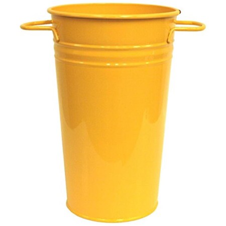 Esteras Tikar 6.5 in. dia. x 9.5 in. Enameled Galvanized Vase, Saffron ES2588631